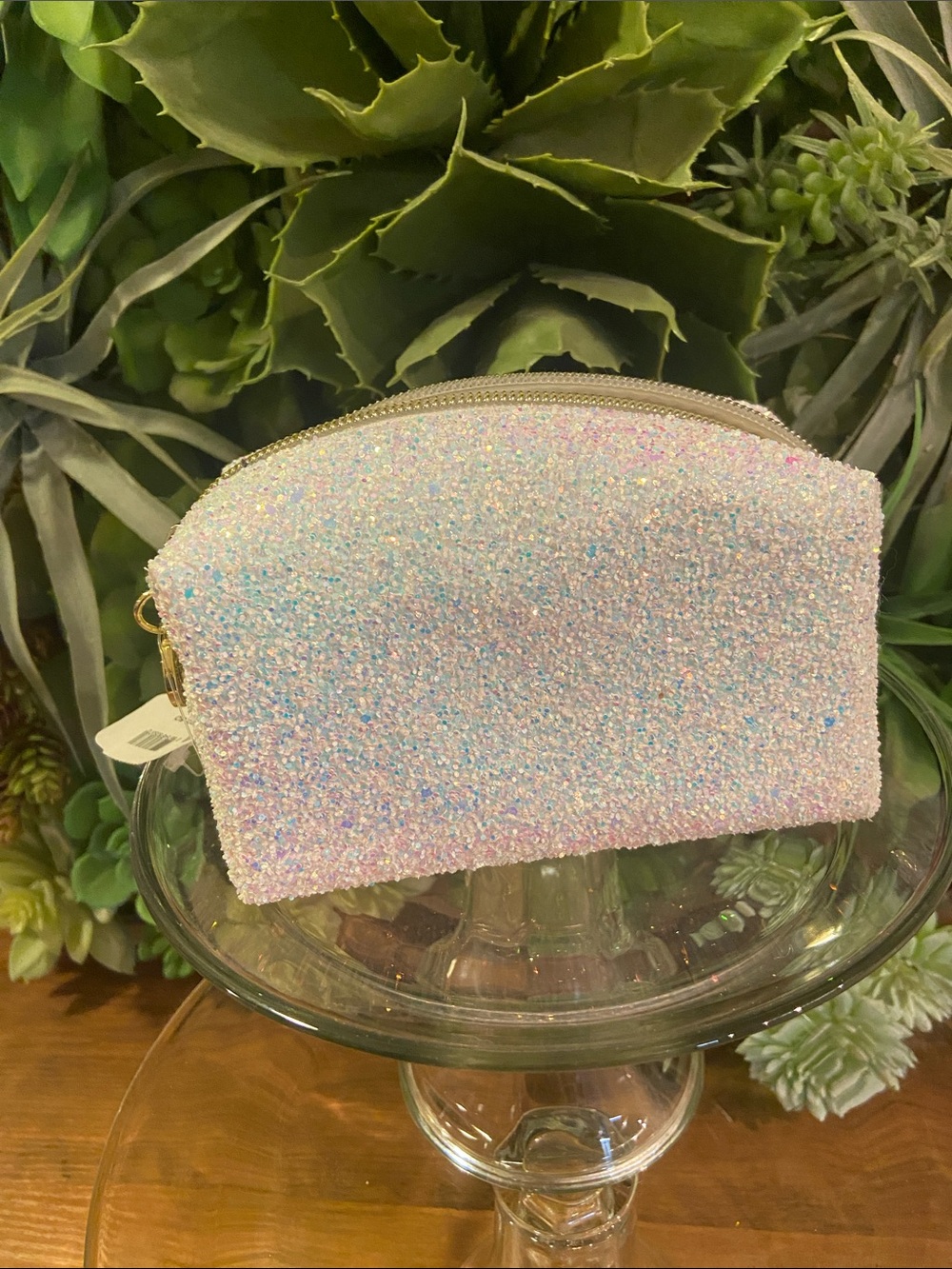Bath & Body Works Iridescent Glitter Cosmetic Pouch - Pink & light Blue Sparkle